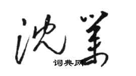 駱恆光沈業草書個性簽名怎么寫