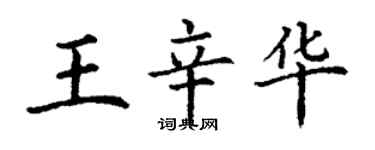 丁謙王辛華楷書個性簽名怎么寫