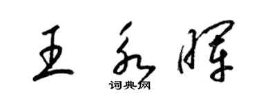 梁錦英王永暉草書個性簽名怎么寫