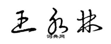曾慶福王水林草書個性簽名怎么寫
