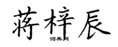 丁謙蔣梓辰楷書個性簽名怎么寫