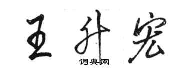 駱恆光王升宏行書個性簽名怎么寫