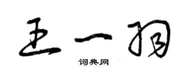 曾慶福王一羽草書個性簽名怎么寫