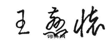 駱恆光王慈懷草書個性簽名怎么寫