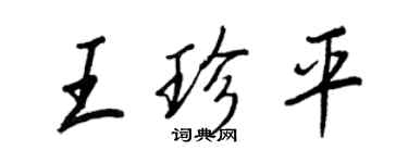 王正良王珍平行書個性簽名怎么寫