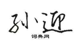 駱恆光孫迎行書個性簽名怎么寫