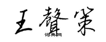 王正良王聲策行書個性簽名怎么寫