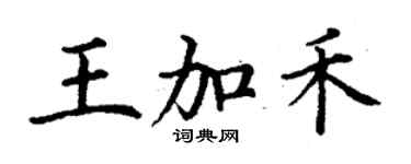 丁謙王加禾楷書個性簽名怎么寫
