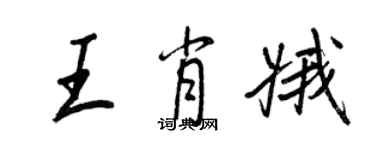 王正良王肖娥行書個性簽名怎么寫