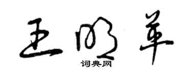 曾慶福王明革草書個性簽名怎么寫