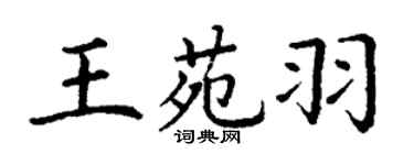 丁謙王苑羽楷書個性簽名怎么寫