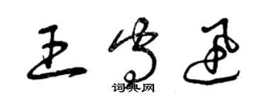 曾慶福王守迅草書個性簽名怎么寫