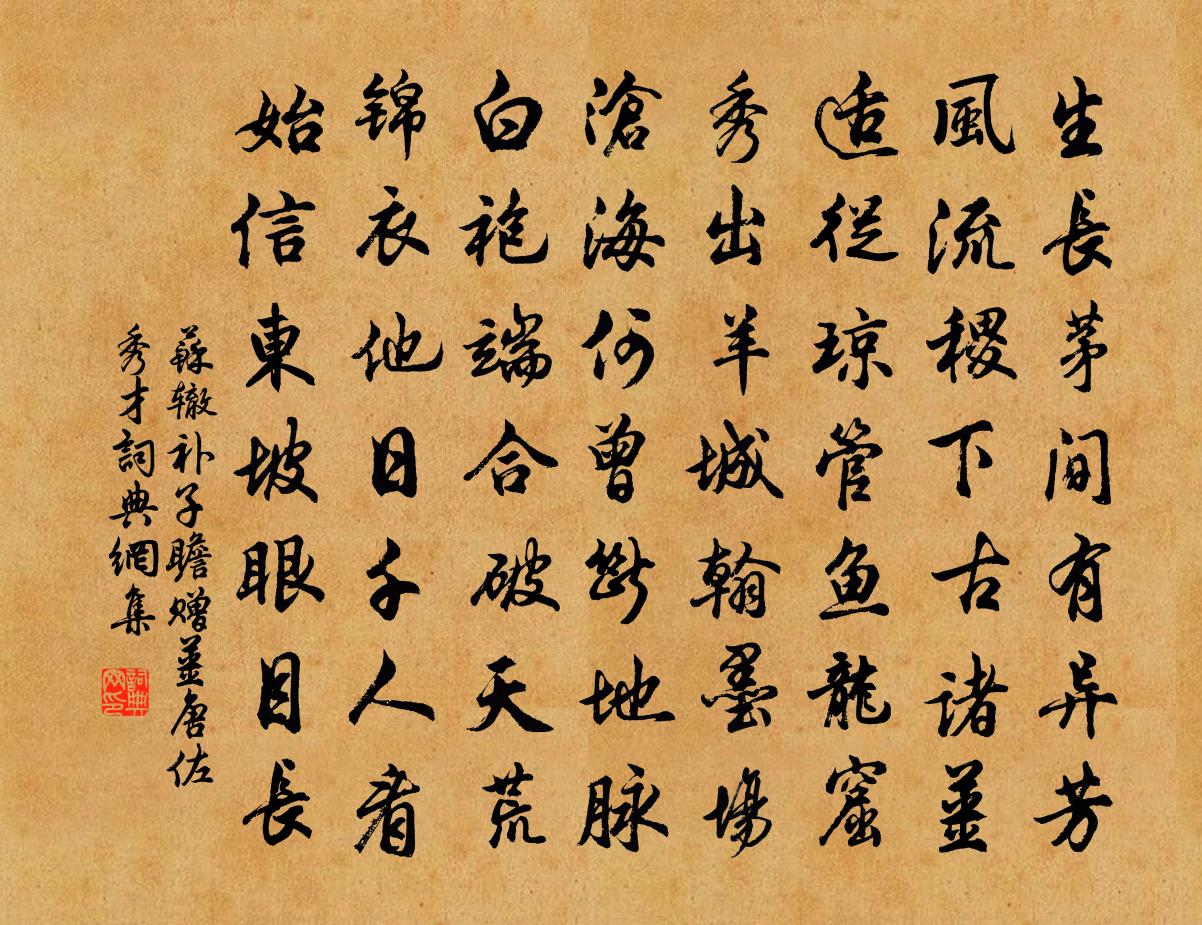 蘇轍補子瞻贈姜唐佐秀才書法作品欣賞