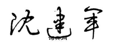 曾慶福沈建軍草書個性簽名怎么寫