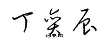 梁錦英丁奕辰草書個性簽名怎么寫