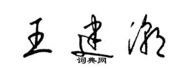 梁錦英王建潮草書個性簽名怎么寫