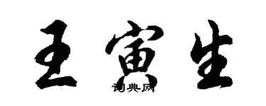 胡問遂王寅生行書個性簽名怎么寫