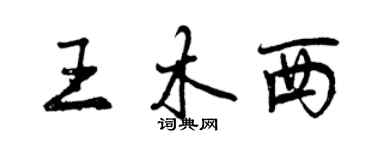 曾慶福王木西行書個性簽名怎么寫