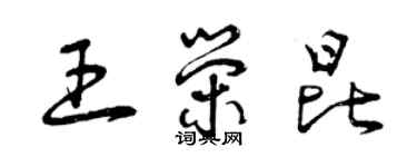 曾慶福王榮昆草書個性簽名怎么寫