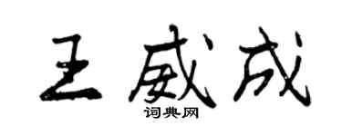 曾慶福王威成行書個性簽名怎么寫