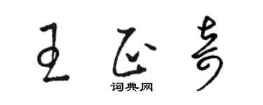 駱恆光王正奇草書個性簽名怎么寫