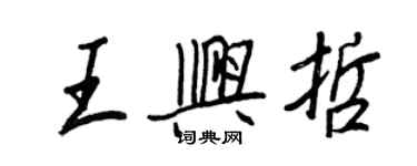 王正良王興哲行書個性簽名怎么寫