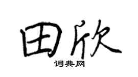 王正良田欣行書個性簽名怎么寫