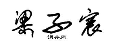 朱錫榮梁子宸草書個性簽名怎么寫