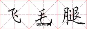 田英章飛毛腿楷書怎么寫