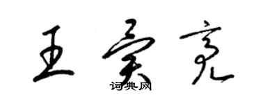 梁錦英王異亮草書個性簽名怎么寫