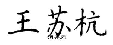 丁謙王蘇杭楷書個性簽名怎么寫