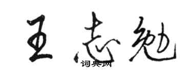 駱恆光王志勉行書個性簽名怎么寫