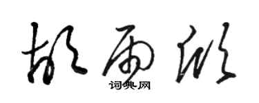 駱恆光胡雨欣草書個性簽名怎么寫