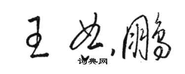 駱恆光王典鵬草書個性簽名怎么寫