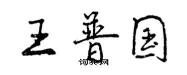 曾慶福王普國行書個性簽名怎么寫