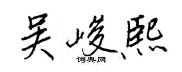 王正良吳峻熙行書個性簽名怎么寫