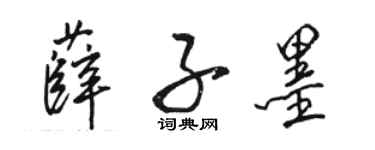 駱恆光薛子墨行書個性簽名怎么寫