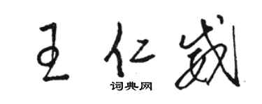 駱恆光王仁威草書個性簽名怎么寫