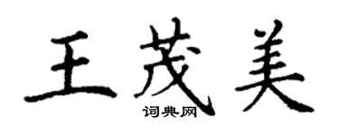 丁謙王茂美楷書個性簽名怎么寫