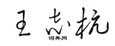 駱恆光王志杭草書個性簽名怎么寫