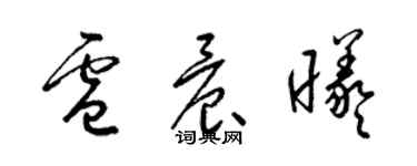 梁錦英盧晨曦草書個性簽名怎么寫