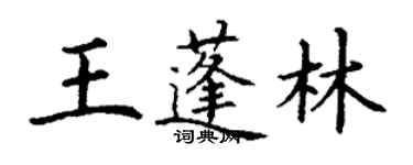 丁謙王蓬林楷書個性簽名怎么寫