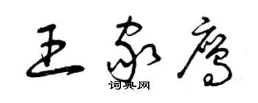 曾慶福王家鷹草書個性簽名怎么寫