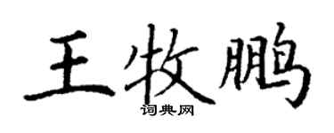 丁謙王牧鵬楷書個性簽名怎么寫