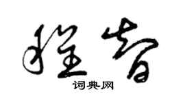 曾慶福程智草書個性簽名怎么寫