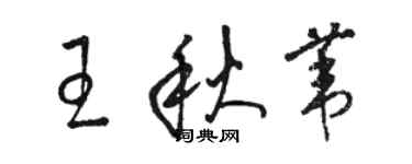 駱恆光王秋葦草書個性簽名怎么寫