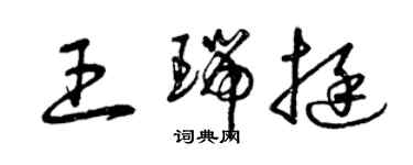 曾慶福王瑞挺草書個性簽名怎么寫