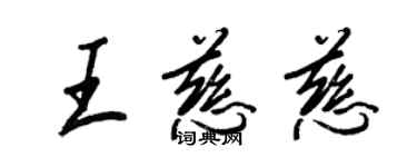 王正良王慈慈行書個性簽名怎么寫