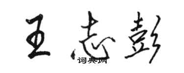 駱恆光王志彭行書個性簽名怎么寫