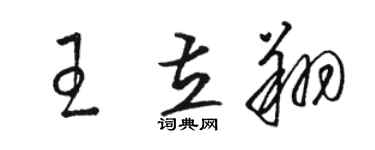 駱恆光王立翔草書個性簽名怎么寫